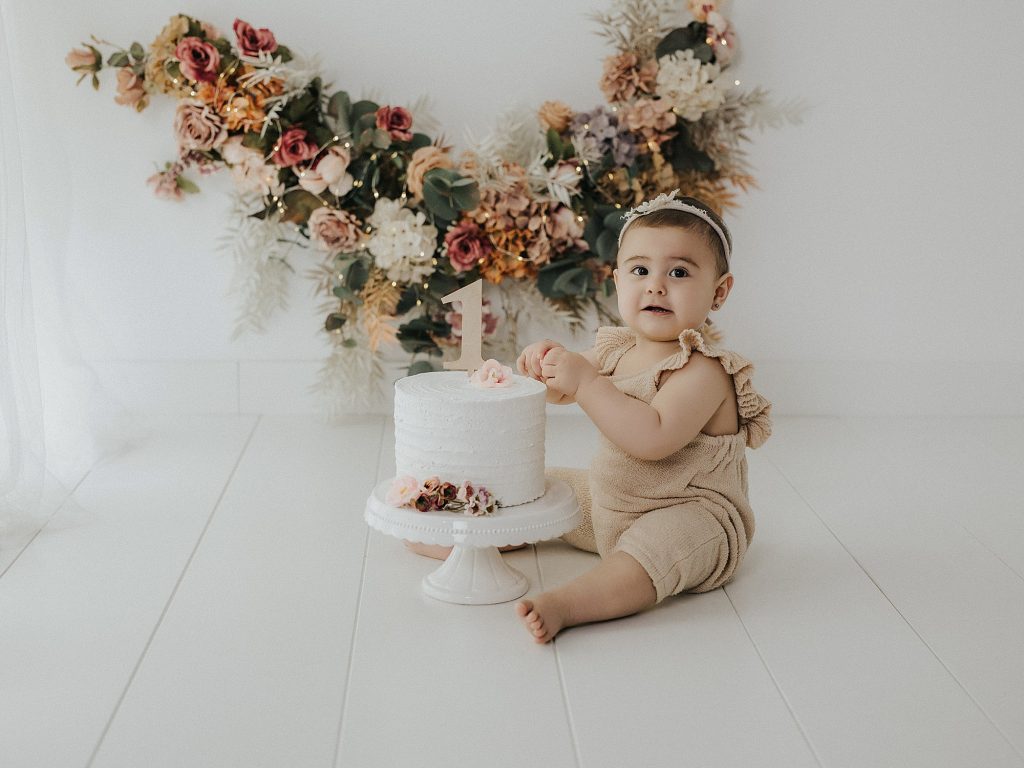 Fotografia smash cake de primer cumpleaños en Galicia