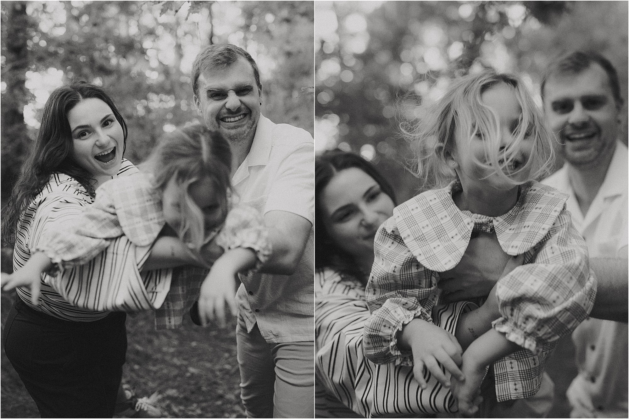 Retrato de la familia de Aria en el bosque